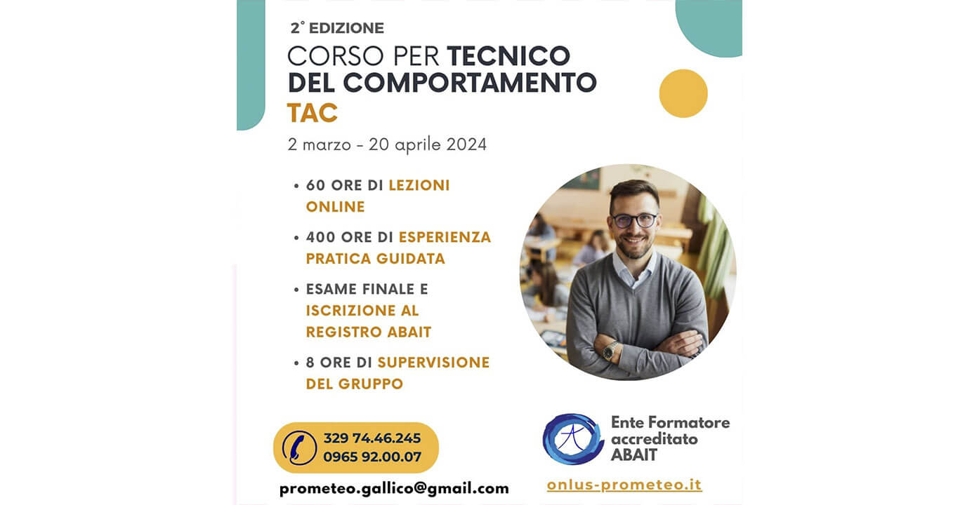 Featured image for “Corso TAC Online – Tecnico del Comportamento”